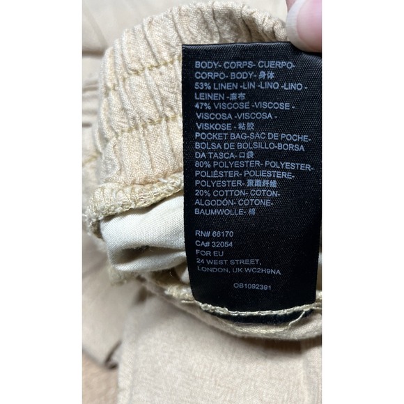 Urban Outfitters Oversized Beige Linen Blend Utility Joggers Womens S  Pockets - Picture 13 of 14